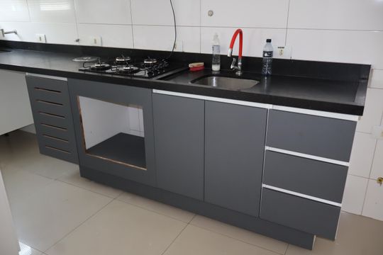 Cozinha de apartamento para alugar com 1 quarto, 39m² em Vila Carrão, São Paulo