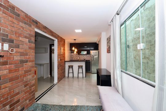 Sala de casa de condomínio para alugar com 1 quarto, 70m² em São Cristóvão, Salvador