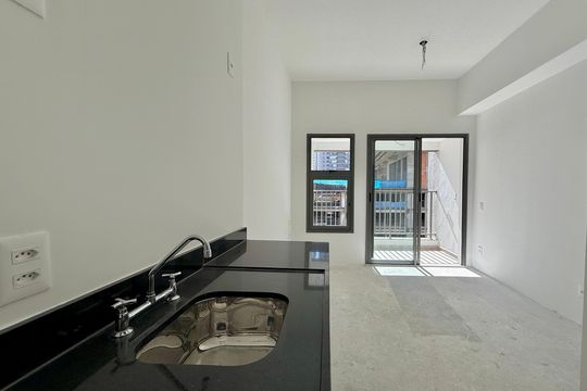 Cozinha  de kitnet/studio para alugar com 1 quarto, 26m² em Itaim Bibi, São Paulo