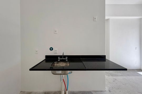 Cozinha  de kitnet/studio para alugar com 1 quarto, 26m² em Itaim Bibi, São Paulo