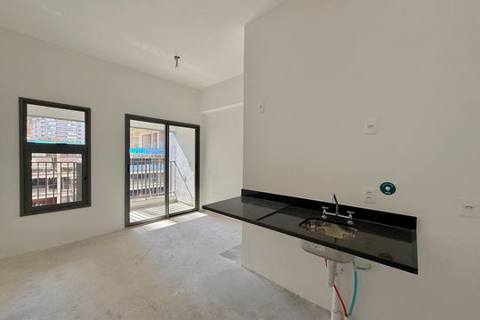 Cozinha de kitnet/studio para alugar com 1 quarto, 26m² em Itaim Bibi, São Paulo
