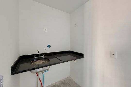 Cozinha  de kitnet/studio para alugar com 1 quarto, 26m² em Itaim Bibi, São Paulo