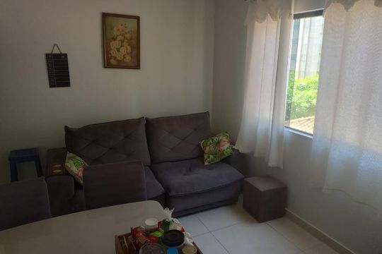 Sala de apartamento para alugar com 2 quartos, 56m² em Vila Alzira, Guarujá