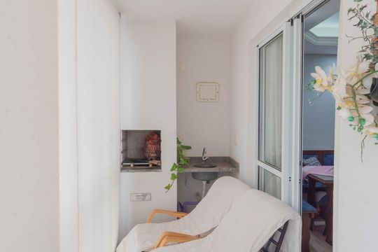 Sacada da Sala de apartamento à venda com 3 quartos, 87m² em Vila Progresso, Campinas