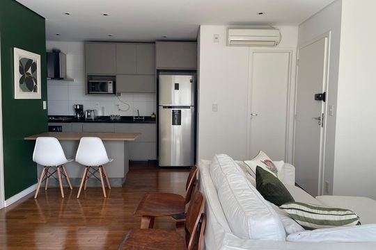 Cozinha de apartamento à venda com 1 quarto, 63m² em Vila Olímpia, São Paulo