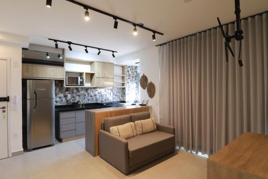 Sala de apartamento para alugar com 1 quarto, 50m² em Alto da Boa Vista, Ribeirão Preto