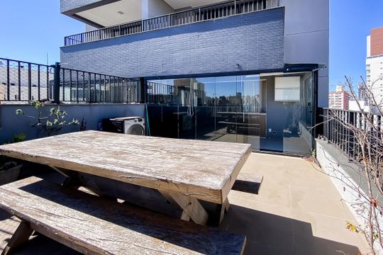 Área comum de kitnet/studio para alugar com 1 quarto, 58m² em Bela Vista, São Paulo