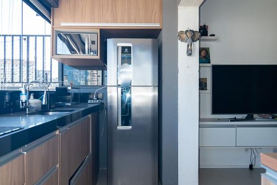 Cozinha de kitnet/studio para alugar com 1 quarto, 58m² em Bela Vista, São Paulo