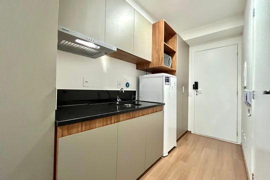 Cozinha de kitnet/studio à venda com 1 quarto, 30m² em Vila Clementino, São Paulo