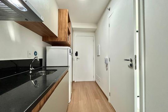 Cozinha de kitnet/studio à venda com 1 quarto, 30m² em Vila Clementino, São Paulo