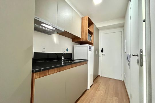 Cozinha de kitnet/studio à venda com 1 quarto, 30m² em Vila Clementino, São Paulo