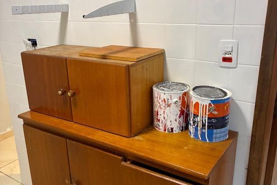 Cozinha de apartamento para alugar com 1 quarto, 55m² em Canto do Forte, Praia Grande