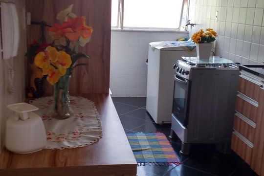 Cozinha de apartamento para alugar com 1 quarto, 55m² em Canto do Forte, Praia Grande