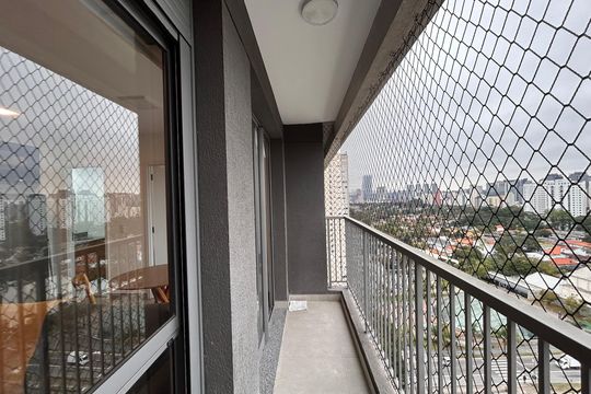 Varanda da Sala de apartamento para alugar com 1 quarto, 37m² em Santo Amaro, São Paulo