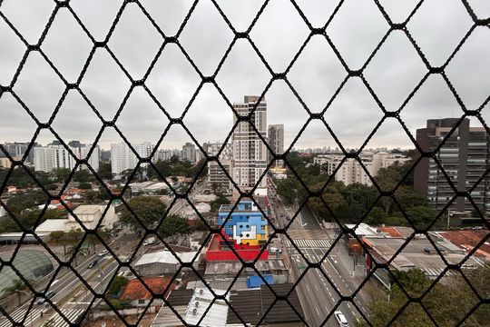 Varanda da Sala de apartamento para alugar com 1 quarto, 37m² em Santo Amaro, São Paulo