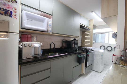 Cozinha de apartamento à venda com 3 quartos, 74m² em Taquara, Rio de Janeiro