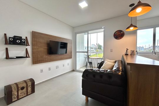 Sala de apartamento para alugar com 1 quarto, 60m² em Ingleses Norte, Florianópolis