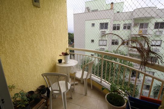 Sala - Varanda de apartamento à venda com 3 quartos, 75m² em Tanque, Rio de Janeiro