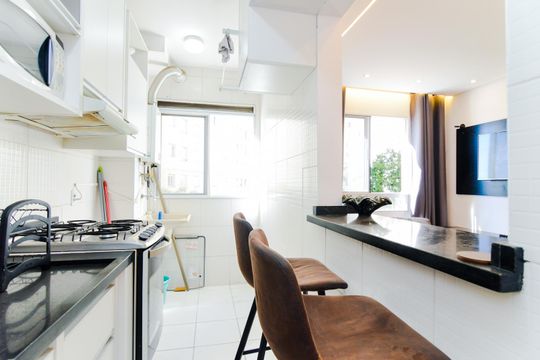 Cozinha de apartamento para alugar com 2 quartos, 45m² em Ponte Grande, Guarulhos