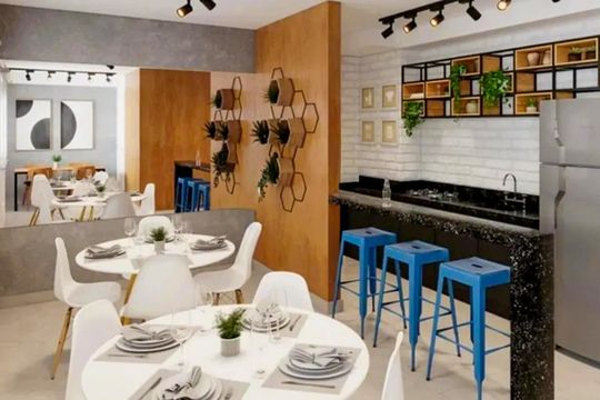 Área comum de apartamento para alugar com 2 quartos, 32m² em Jardim Caravelas, São Paulo