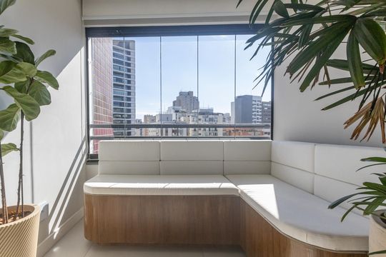 Varanda da Sala de apartamento à venda com 2 quartos, 70m² em Vila Olímpia, São Paulo