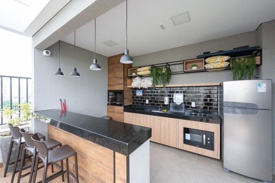 Área comum - Churrasqueira de kitnet/studio para alugar com 1 quarto, 24m² em Vila da Saúde, São Paulo