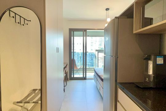 Cozinha de kitnet/studio para alugar com 1 quarto, 25m² em Sumarezinho, São Paulo