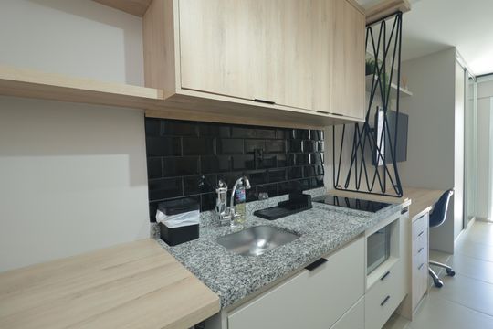 Cozinha de kitnet/studio para alugar com 1 quarto, 29m² em Vila Mariana, São Paulo