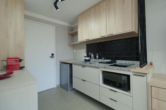 Cozinha de kitnet/studio para alugar com 1 quarto, 29m² em Vila Mariana, São Paulo