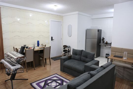 Sala de apartamento para alugar com 1 quarto, 48m² em Novo Riacho, Contagem