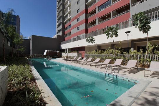 Área Comum - Piscina de kitnet/studio para alugar com 1 quarto, 26m² em Indianópolis, São Paulo