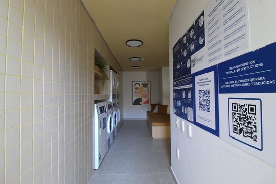 Área Comum - Lavanderia de kitnet/studio para alugar com 1 quarto, 26m² em Indianópolis, São Paulo