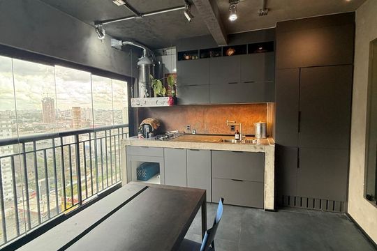 Cozinha de apartamento à venda com 1 quarto, 40m² em Continental, Osasco