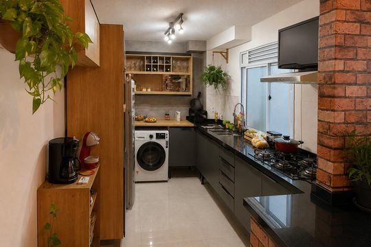 Cozinha de apartamento para alugar com 2 quartos, 49m² em Cecília, Viamão