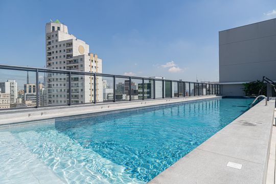 Área comum - Piscina de kitnet/studio para alugar com 1 quarto, 23m² em Consolação, São Paulo