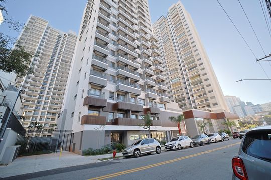 Fachada de apartamento para alugar com 1 quarto, 28m² em Vila Guilhermina, São Paulo