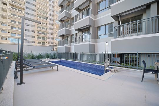 Área comum - Piscina de apartamento para alugar com 1 quarto, 28m² em Vila Guilhermina, São Paulo