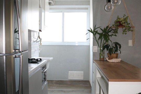 Cozinha de apartamento à venda com 1 quarto, 45m² em Jardim Paulistano, São Paulo