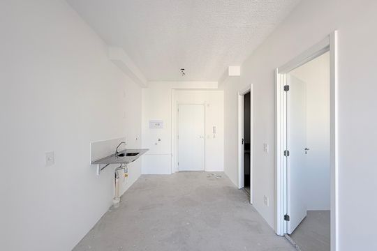 Sala  de apartamento à venda com 1 quarto, 34m² em Brooklin, São Paulo
