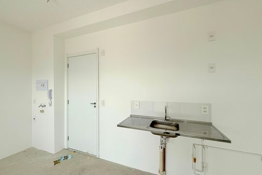 Cozinha  de apartamento à venda com 2 quartos, 44m² em Brooklin, São Paulo