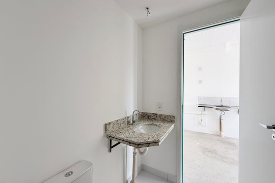 Banheiro  de apartamento à venda com 1 quarto, 34m² em Brooklin, São Paulo