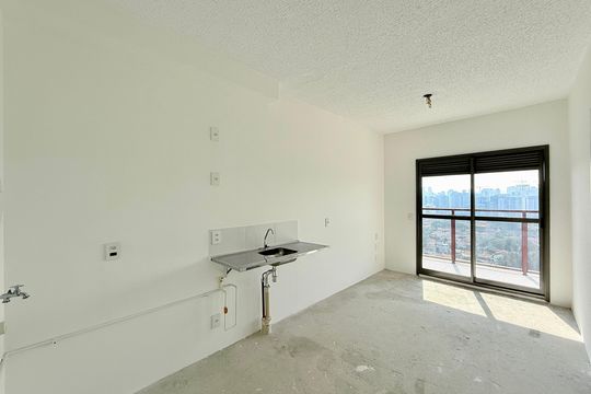 Cozinha  de apartamento à venda com 1 quarto, 34m² em Brooklin, São Paulo