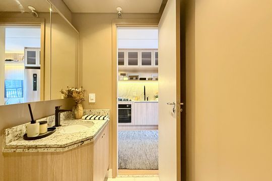Banheiro   de apartamento à venda com 1 quarto, 34m² em Brooklin, São Paulo