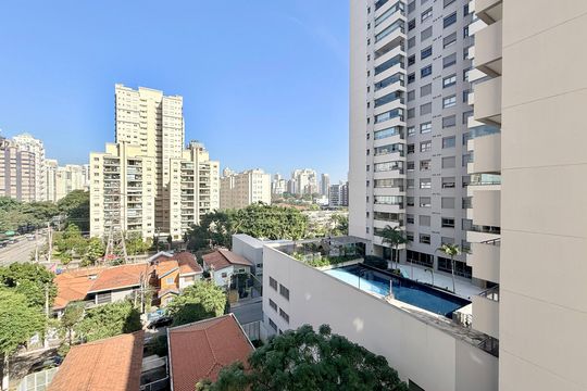 Vista de apartamento à venda com 2 quartos, 34m² em Brooklin, São Paulo
