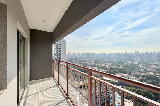 Sacada  de apartamento à venda com 1 quarto, 34m² em Brooklin, São Paulo