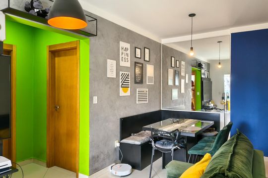 Sala de apartamento para alugar com 2 quartos, 70m² em Boqueirão, Praia Grande