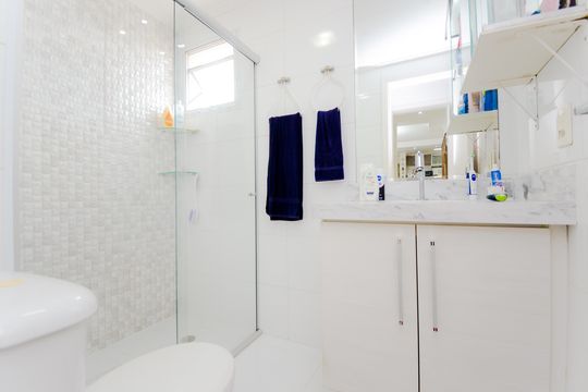 Banheiro da Suíte de apartamento à venda com 2 quartos, 55m² em Vila Endres, Guarulhos