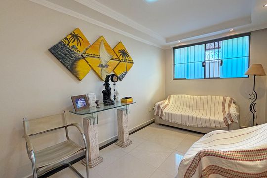 Sala de casa de condomínio para alugar com 3 quartos, 110m² em Macuco, Santos