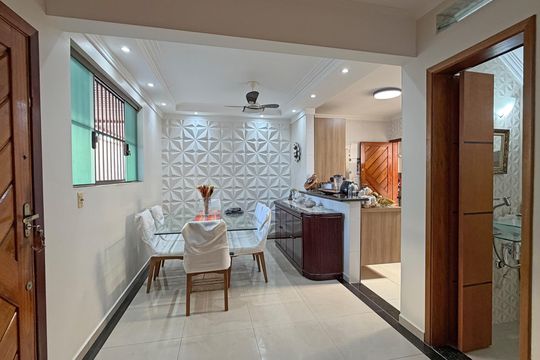 Sala de Jantar de casa de condomínio para alugar com 3 quartos, 110m² em Macuco, Santos