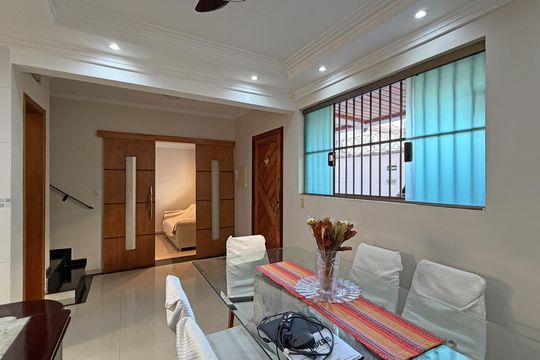 Sala de Jantar de casa de condomínio para alugar com 3 quartos, 110m² em Macuco, Santos